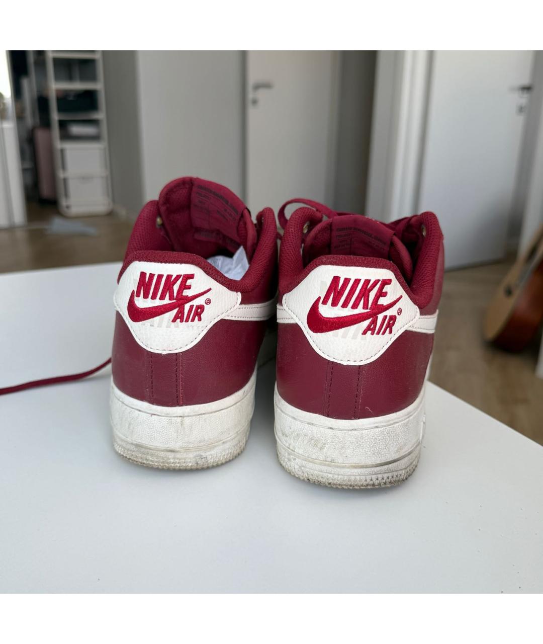 NIKE Бордовые кожаные низкие кроссовки / кеды, фото 4