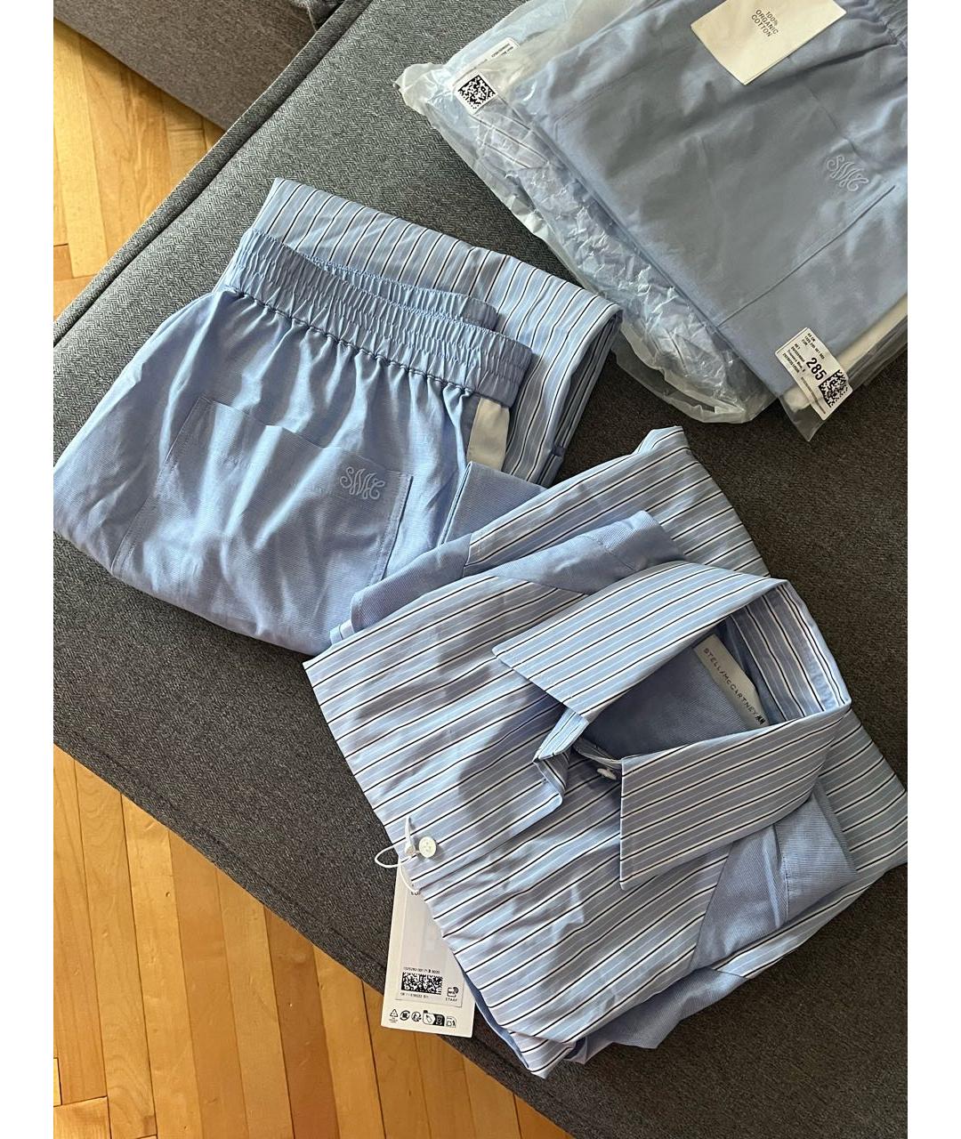 STELLA MCCARTNEY Голубой хлопковый костюм с брюками, фото 2