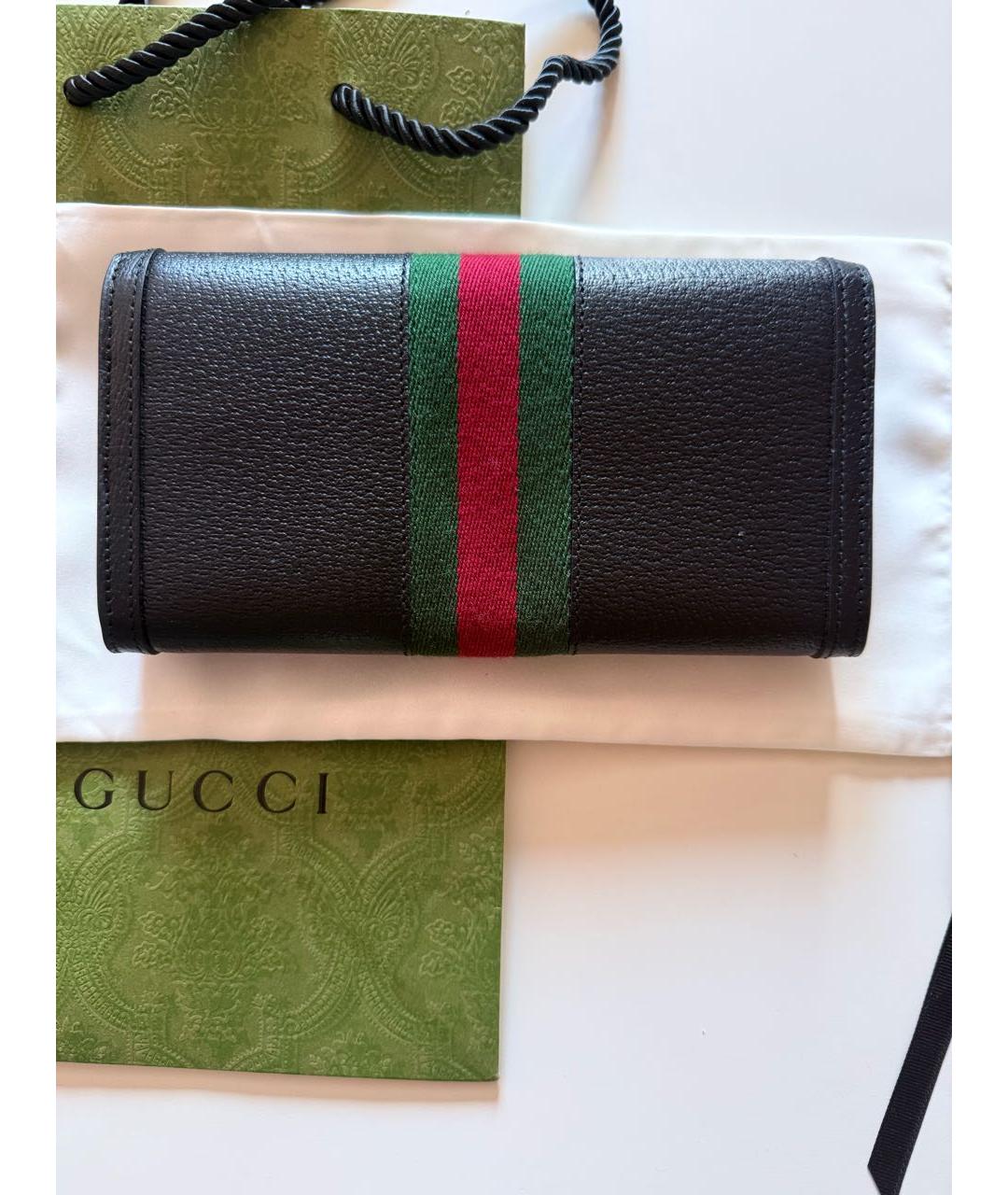 GUCCI Черный кожаный кошелек, фото 3