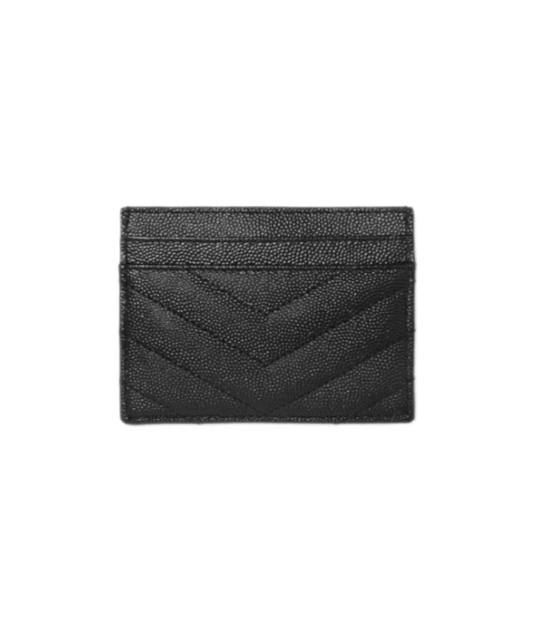 SAINT LAURENT Черный кожаный кардхолдер, фото 3