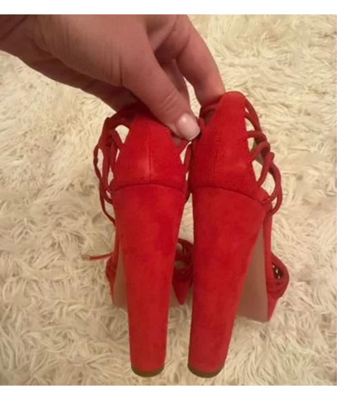 AQUAZZURA Красные замшевые босоножки, фото 3