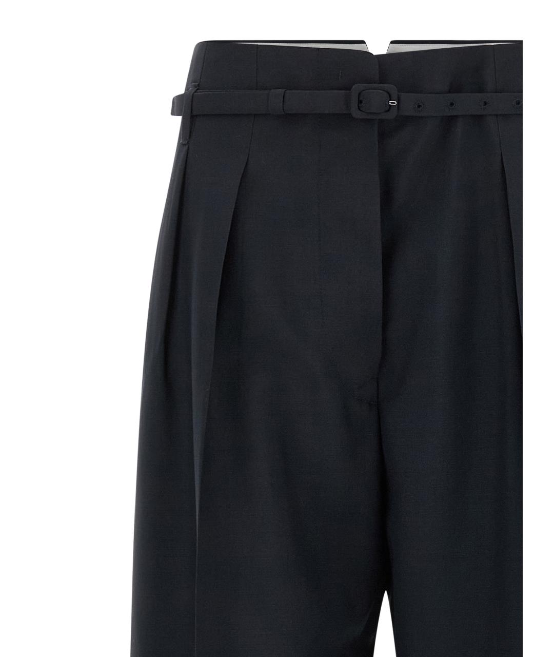 PRADA Темно-синие шерстяные прямые брюки, фото 3