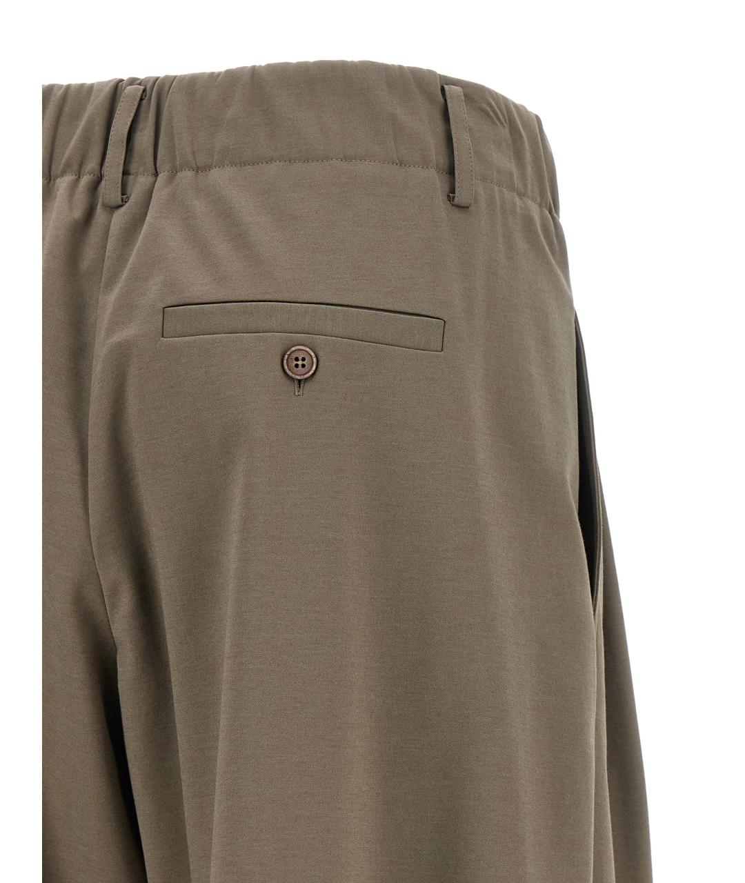 BRUNELLO CUCINELLI Серые хлопковые прямые брюки, фото 4