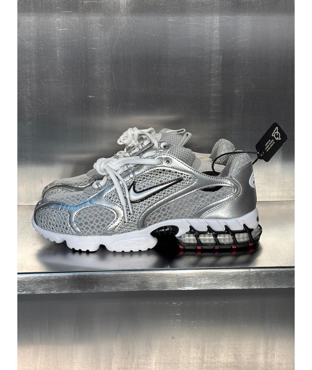 NIKE Серебряные текстильные низкие кроссовки / кеды, фото 6
