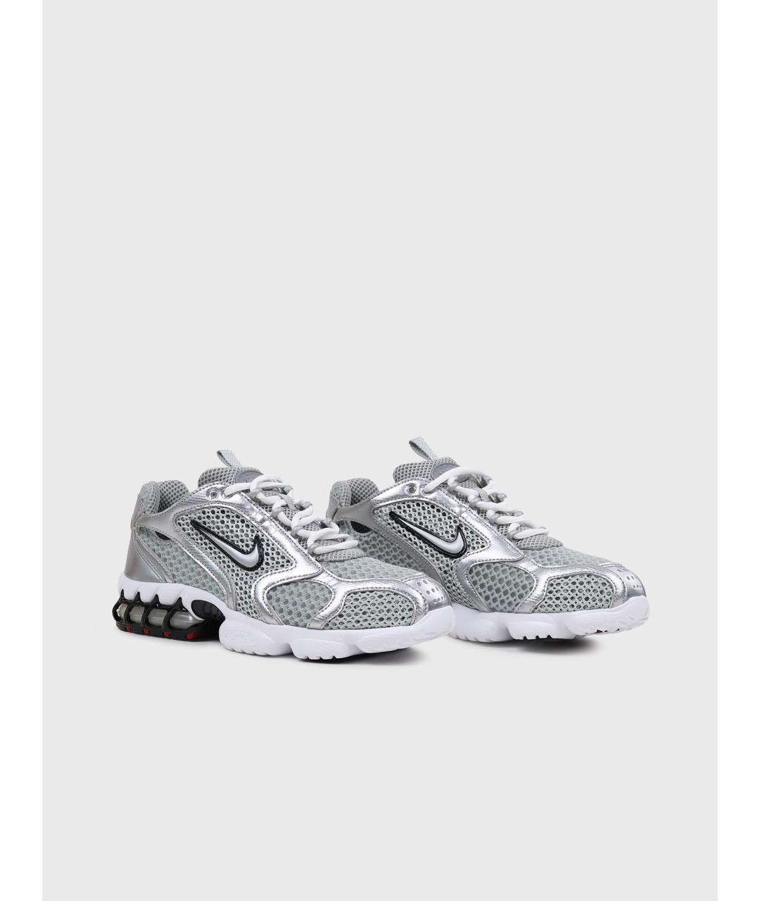 NIKE Серебряные текстильные низкие кроссовки / кеды, фото 2