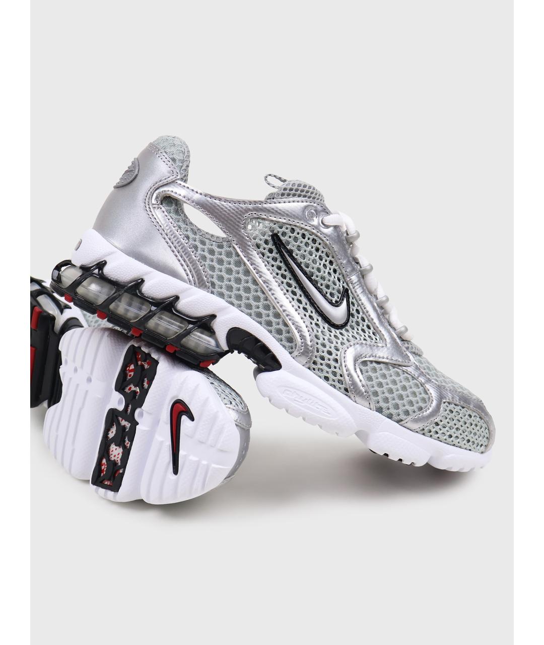 NIKE Серебряные текстильные низкие кроссовки / кеды, фото 4
