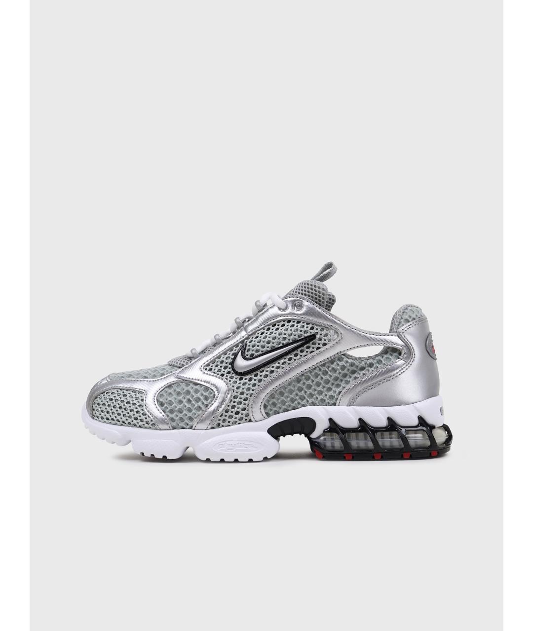 NIKE Серебряные текстильные низкие кроссовки / кеды, фото 10