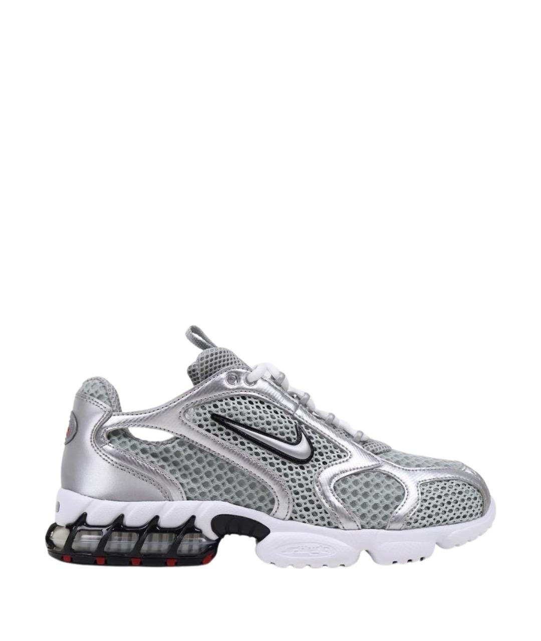 NIKE Серебряные текстильные низкие кроссовки / кеды, фото 1