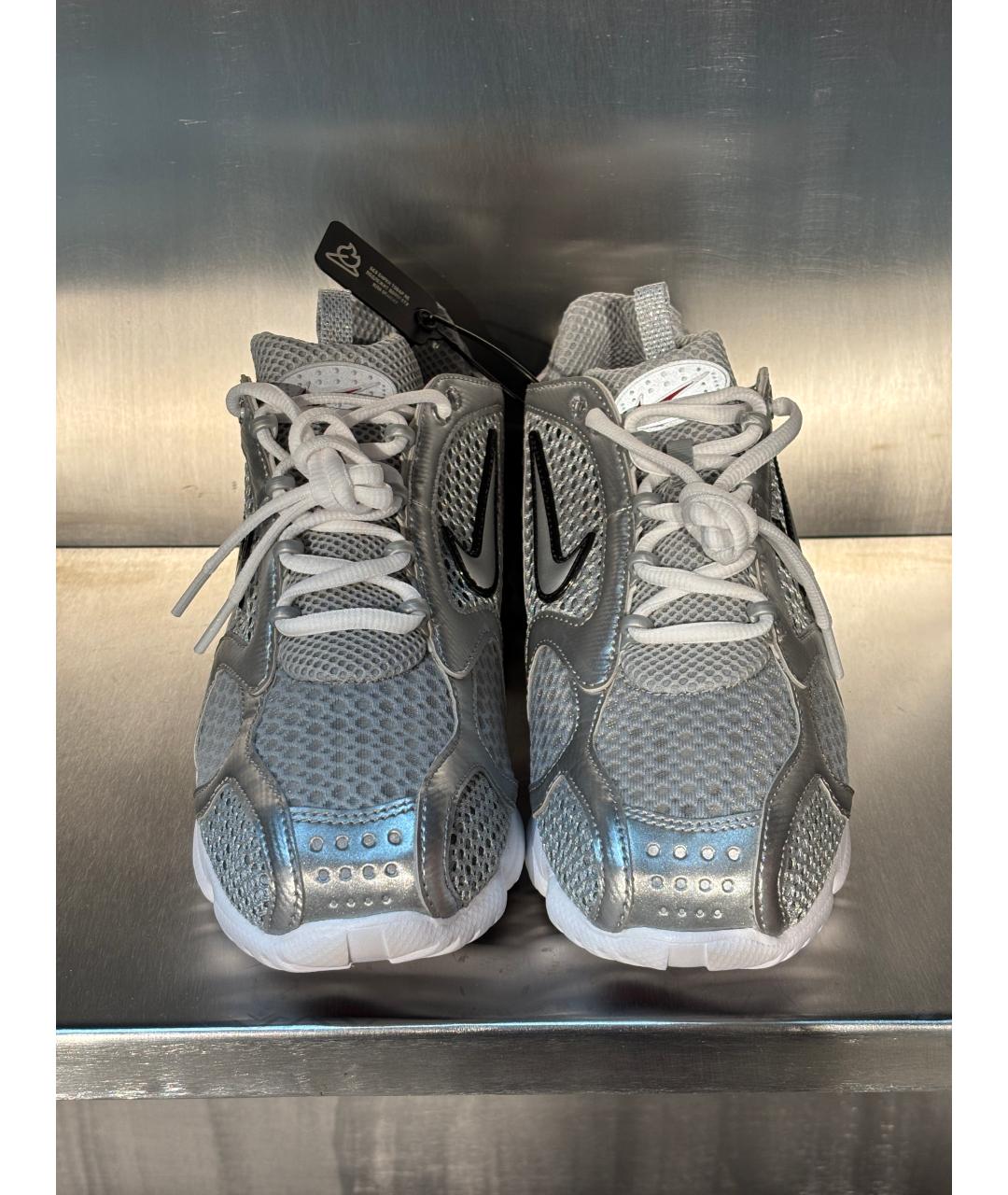 NIKE Серебряные текстильные низкие кроссовки / кеды, фото 9