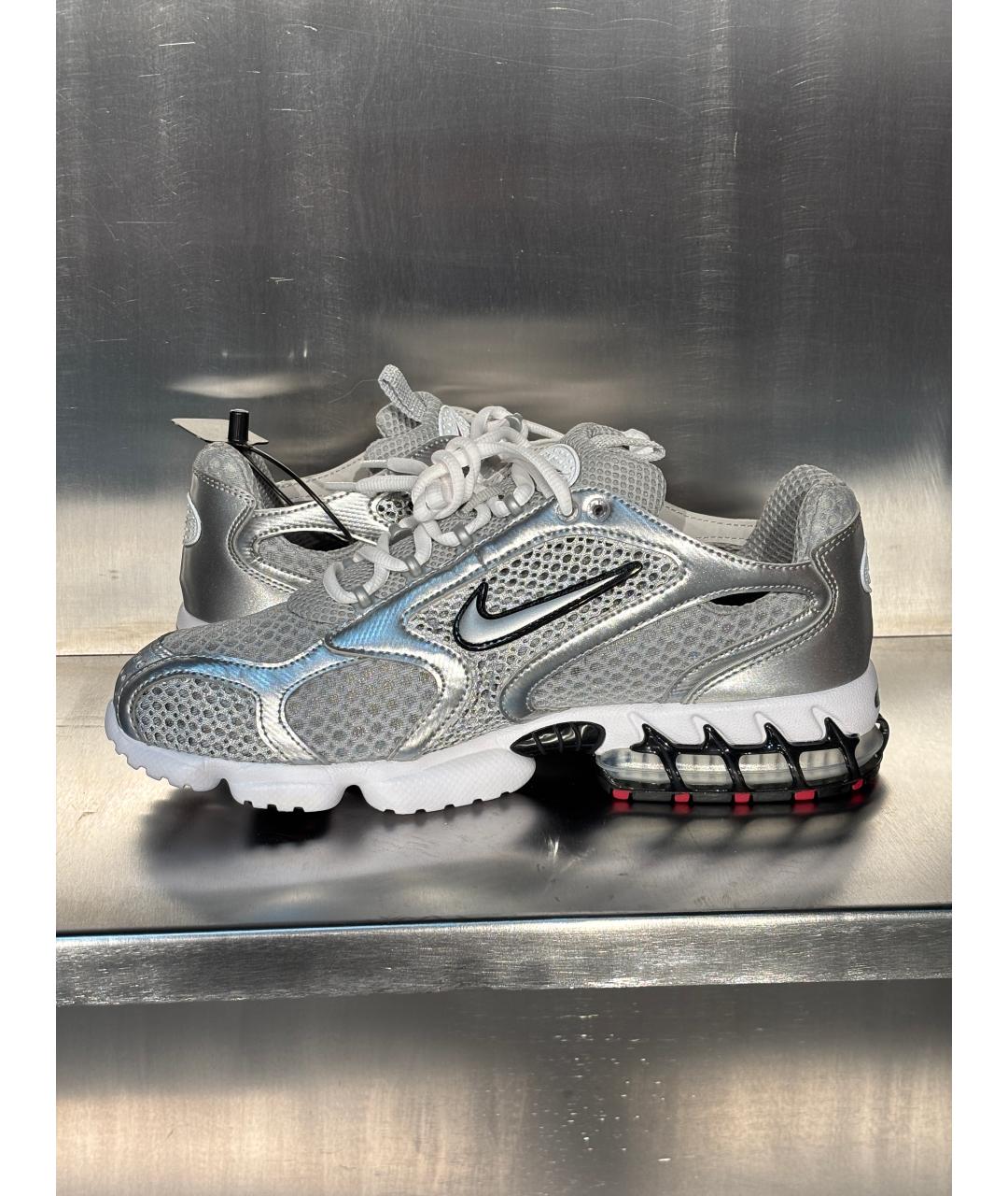 NIKE Серебряные текстильные низкие кроссовки / кеды, фото 7