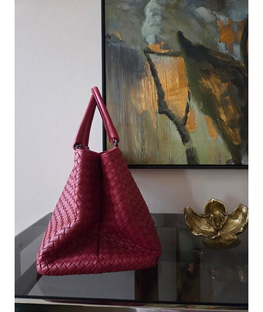 BOTTEGA VENETA Красная кожаная сумка тоут, фото 2