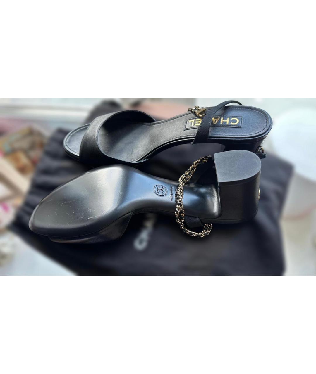 CHANEL Черные кожаные туфли, фото 6