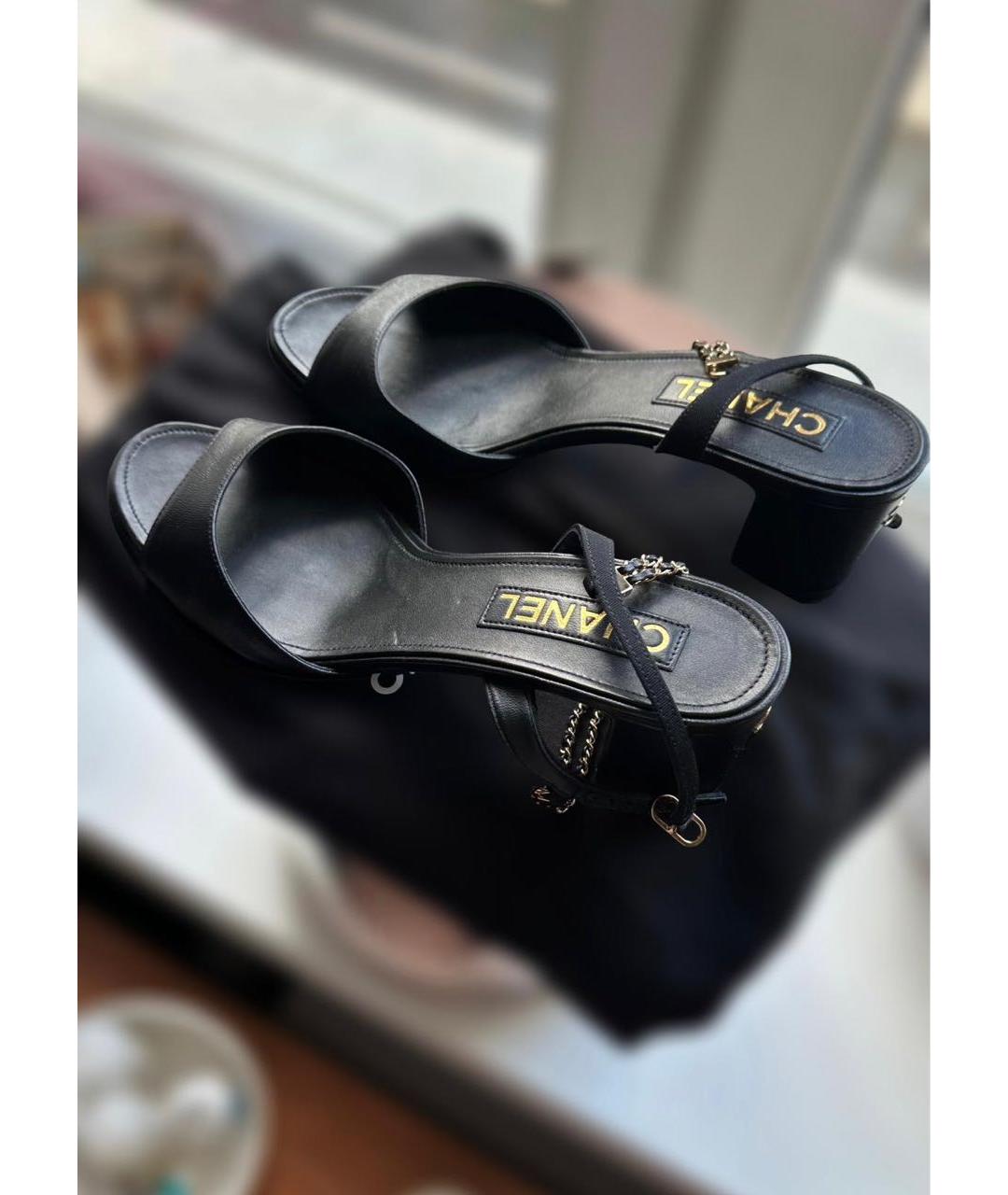 CHANEL Черные кожаные туфли, фото 3