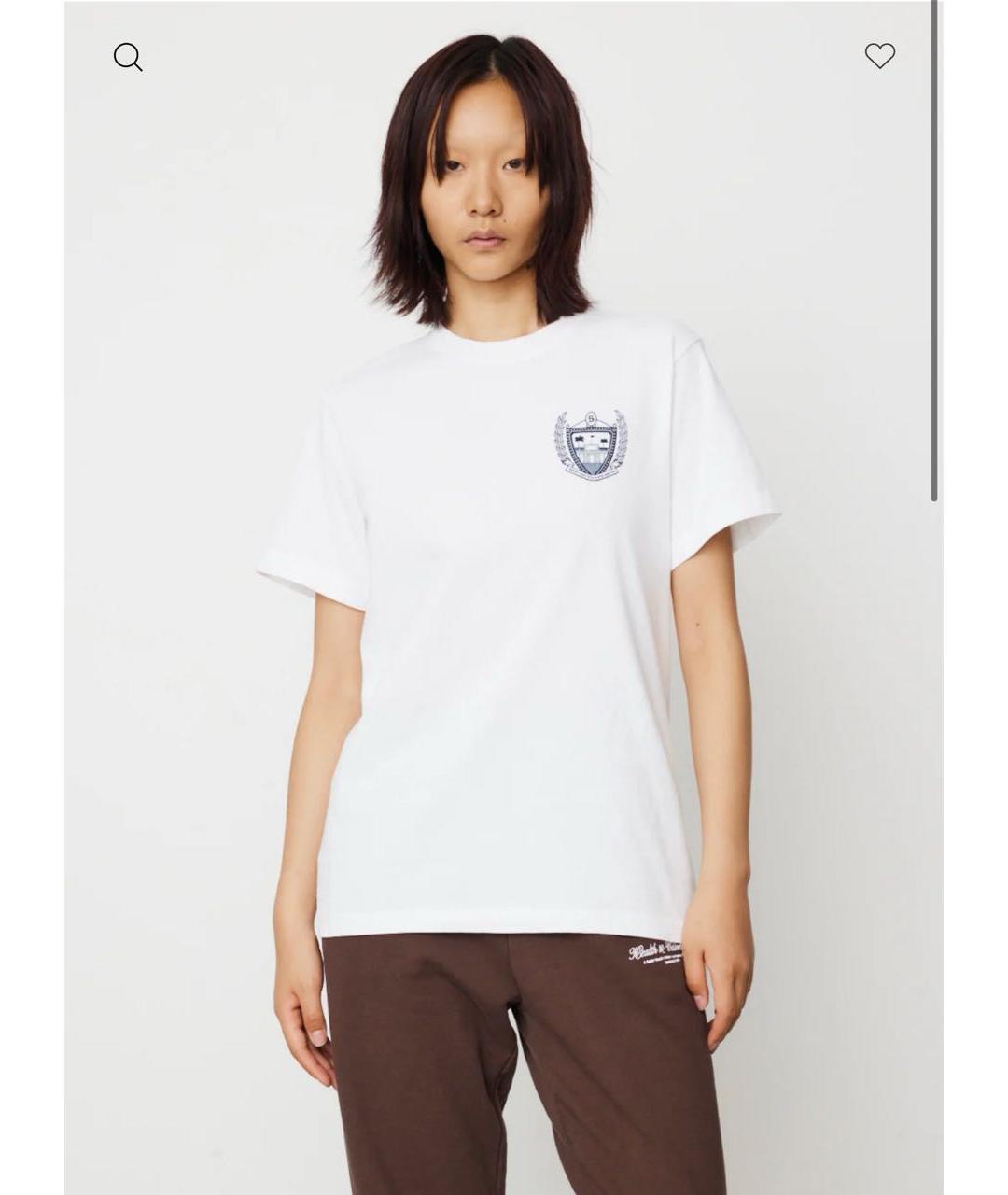SPORTY AND RICH Белая хлопковая футболка, фото 8