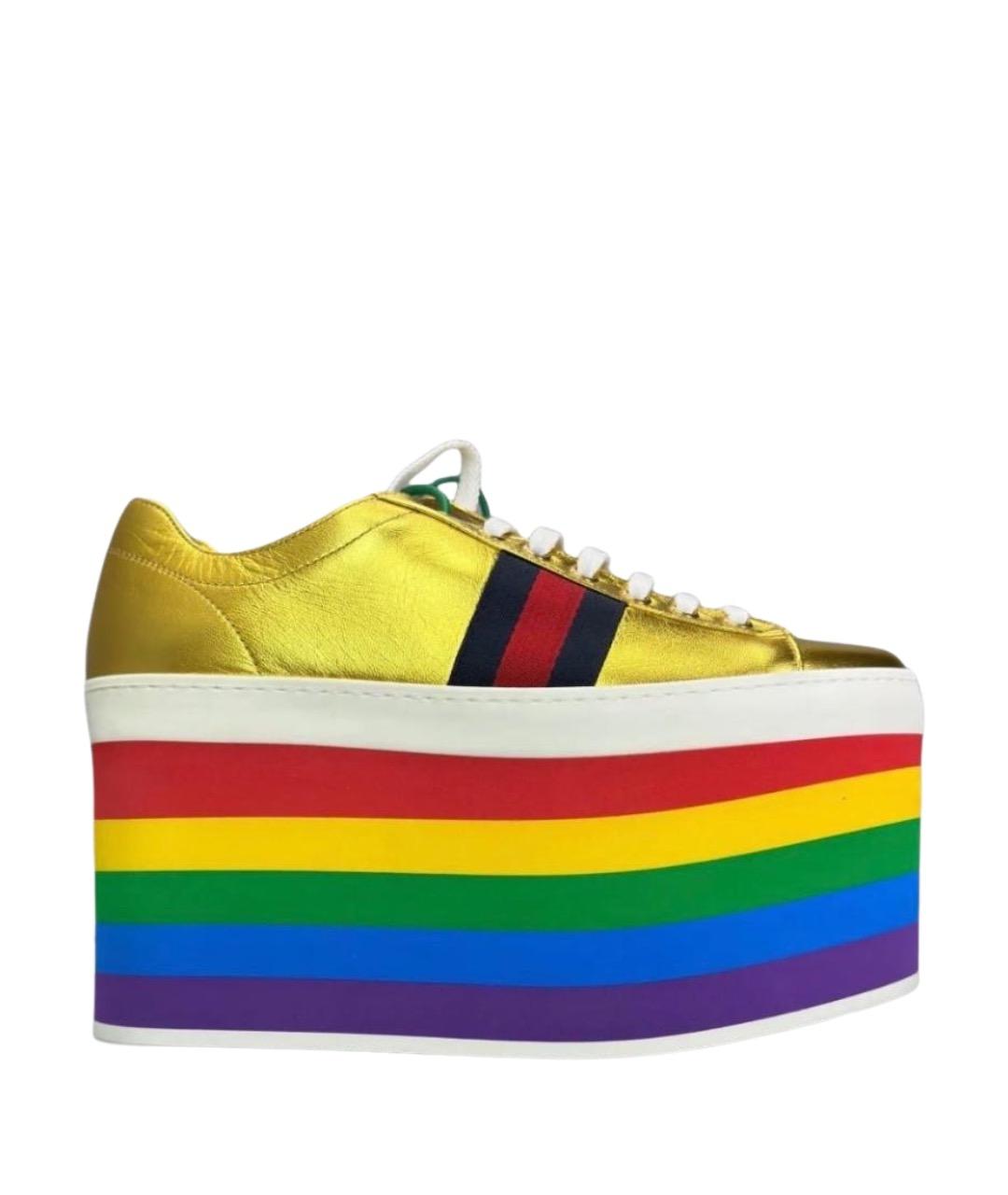 GUCCI Мульти кожаные кроссовки, фото 1