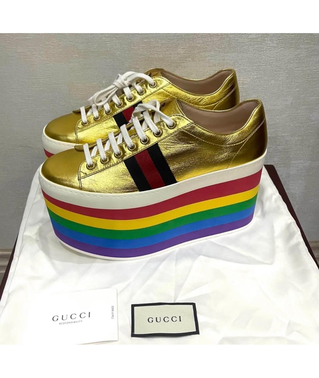 GUCCI Мульти кожаные кроссовки, фото 2