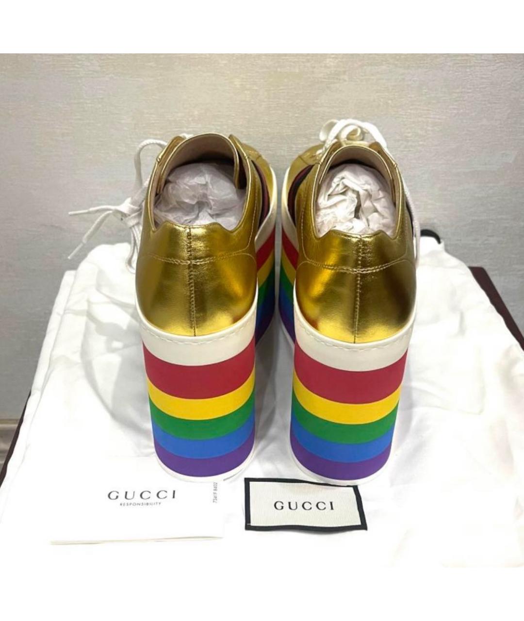 GUCCI Мульти кожаные кроссовки, фото 4