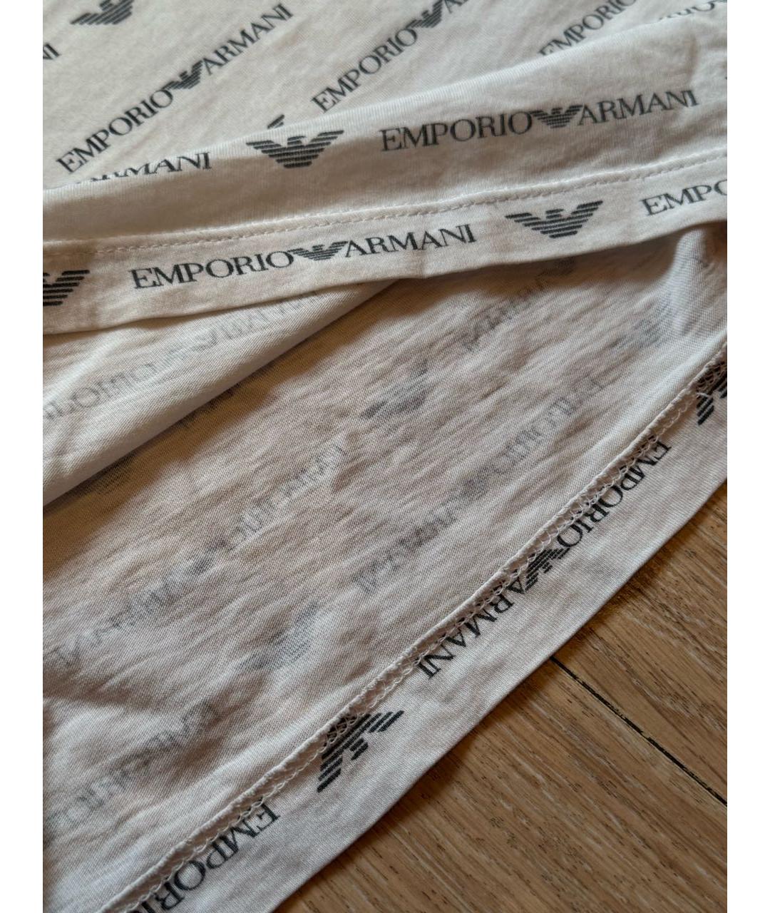 EMPORIO ARMANI Белая хлопковая детская футболка, фото 4