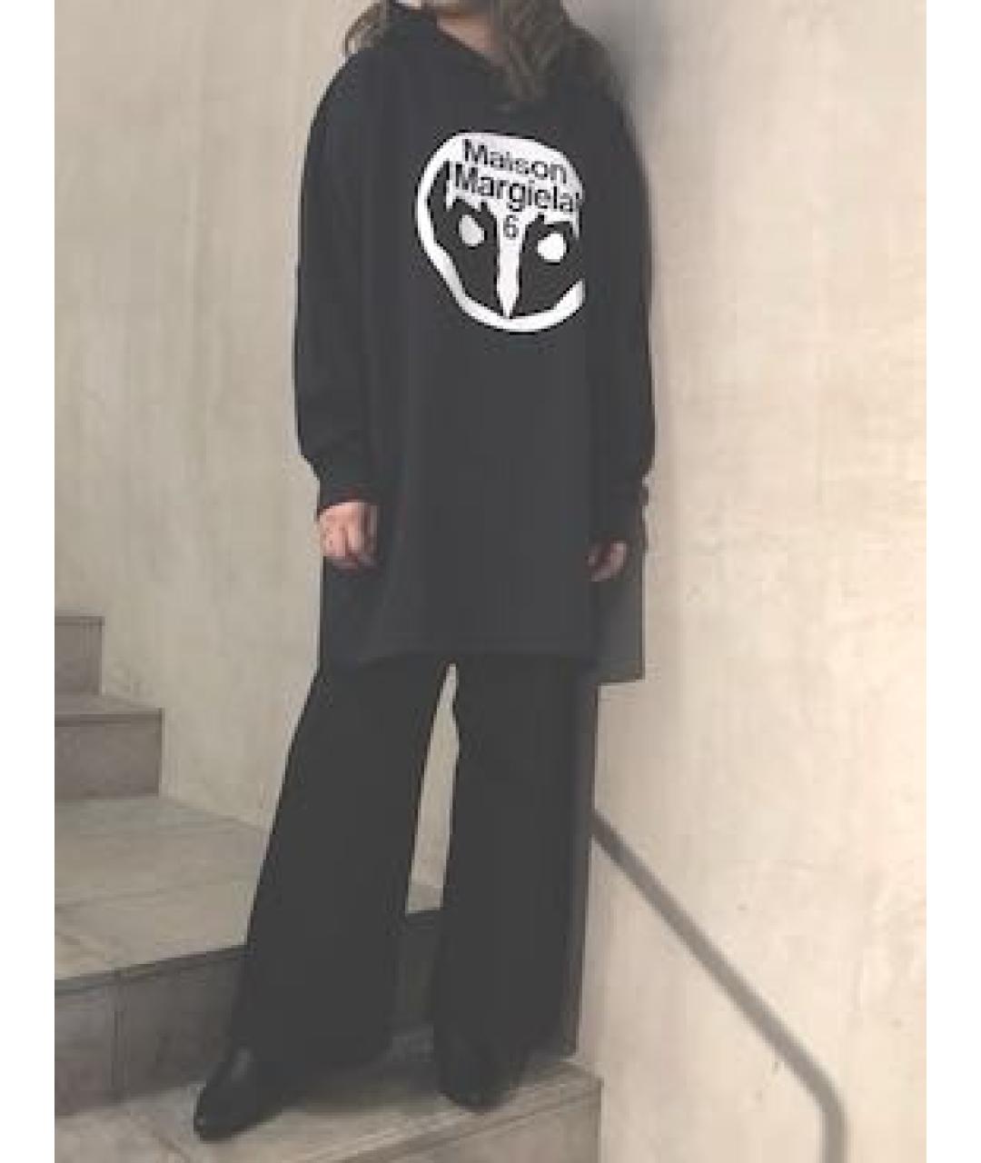 MM6 MAISON MARGIELA Черное хлопковое платье, фото 6