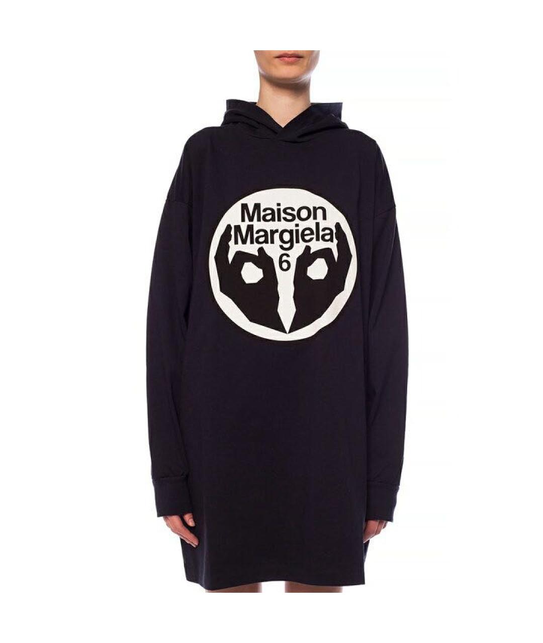 MM6 MAISON MARGIELA Черное хлопковое платье, фото 4