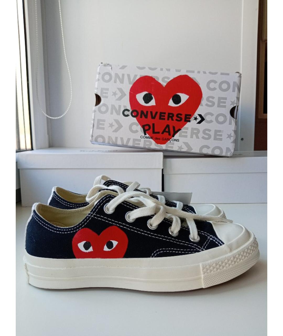 COMME DES GARÇONS PLAY Черные текстильные кеды, фото 10