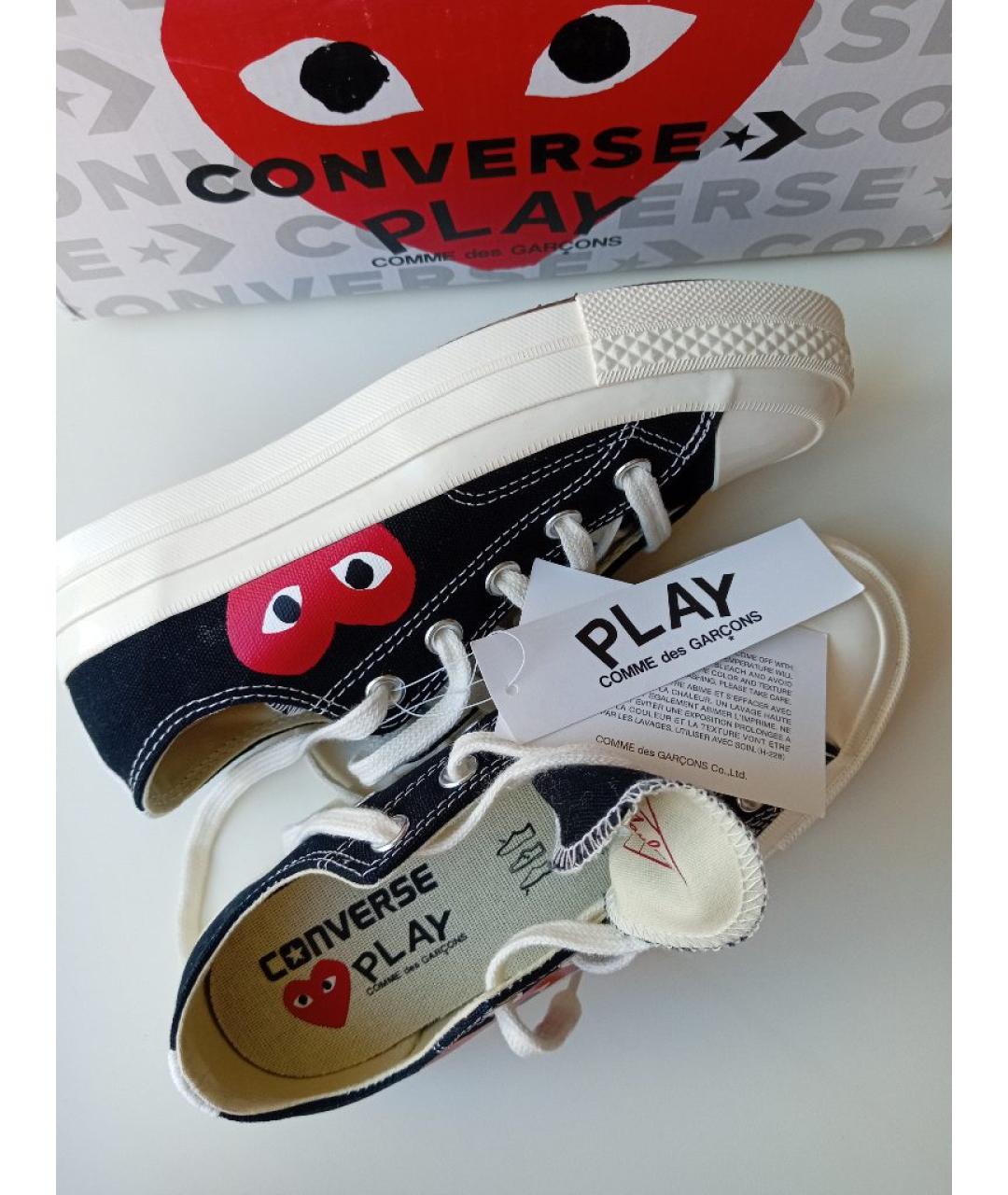 COMME DES GARÇONS PLAY Черные текстильные кеды, фото 5