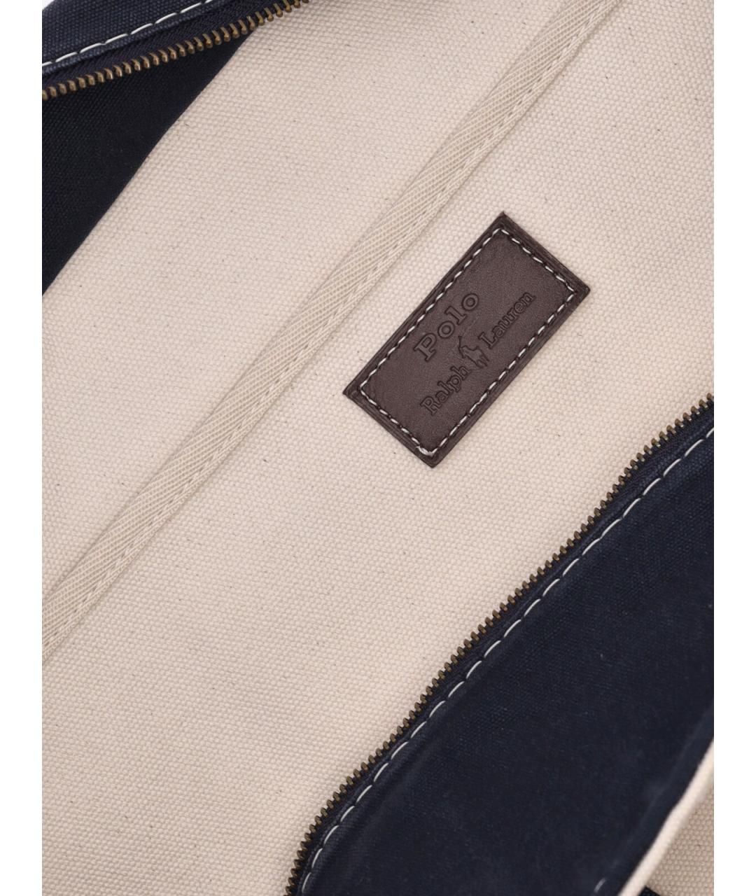 POLO RALPH LAUREN Бежевая хлопковая сумка тоут, фото 4
