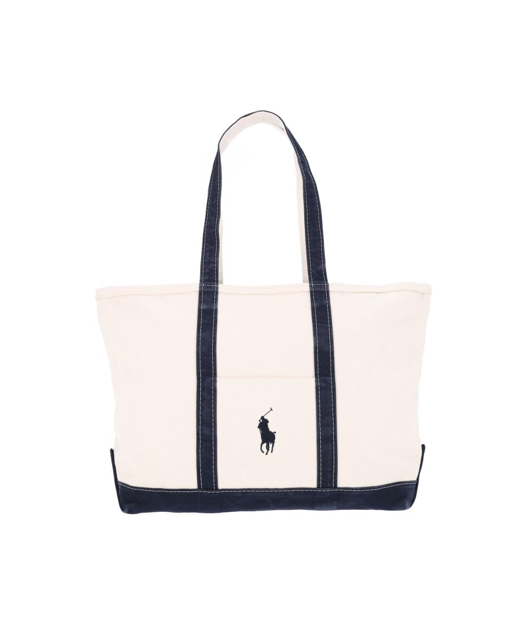 POLO RALPH LAUREN Бежевая хлопковая сумка тоут, фото 1