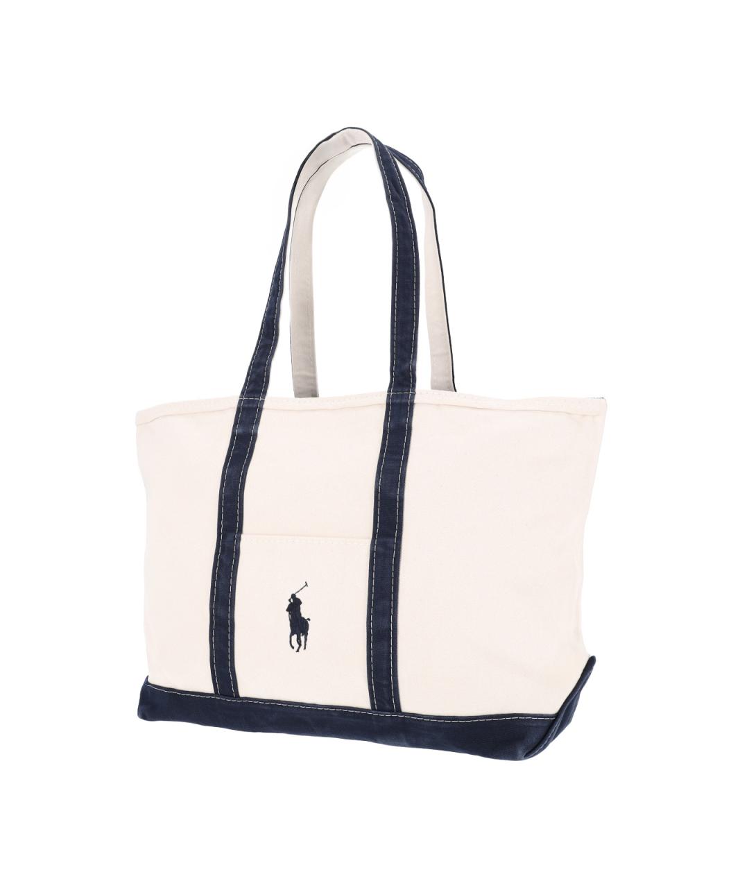 POLO RALPH LAUREN Бежевая хлопковая сумка тоут, фото 2