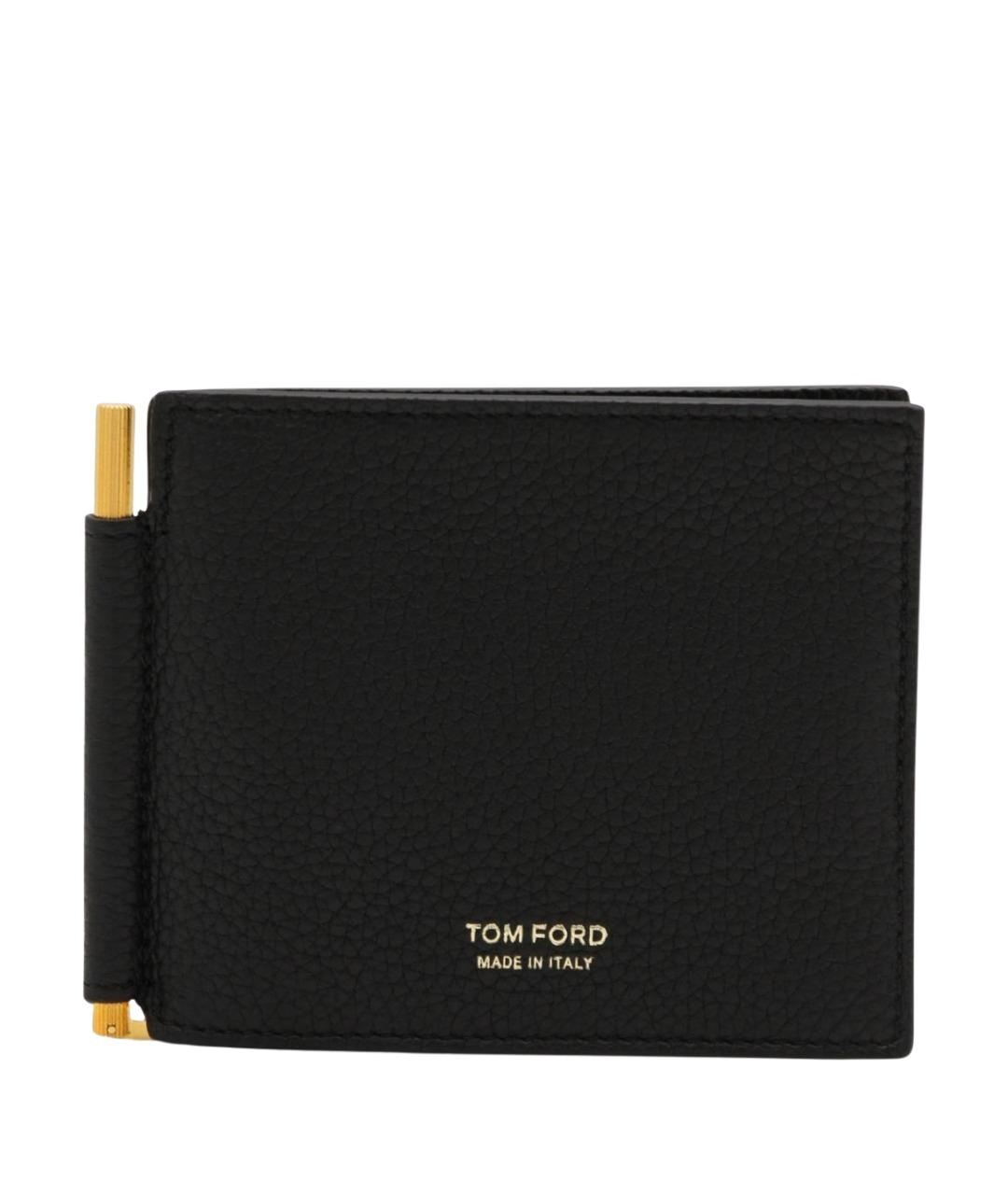 TOM FORD Черный кожаный кошелек, фото 1
