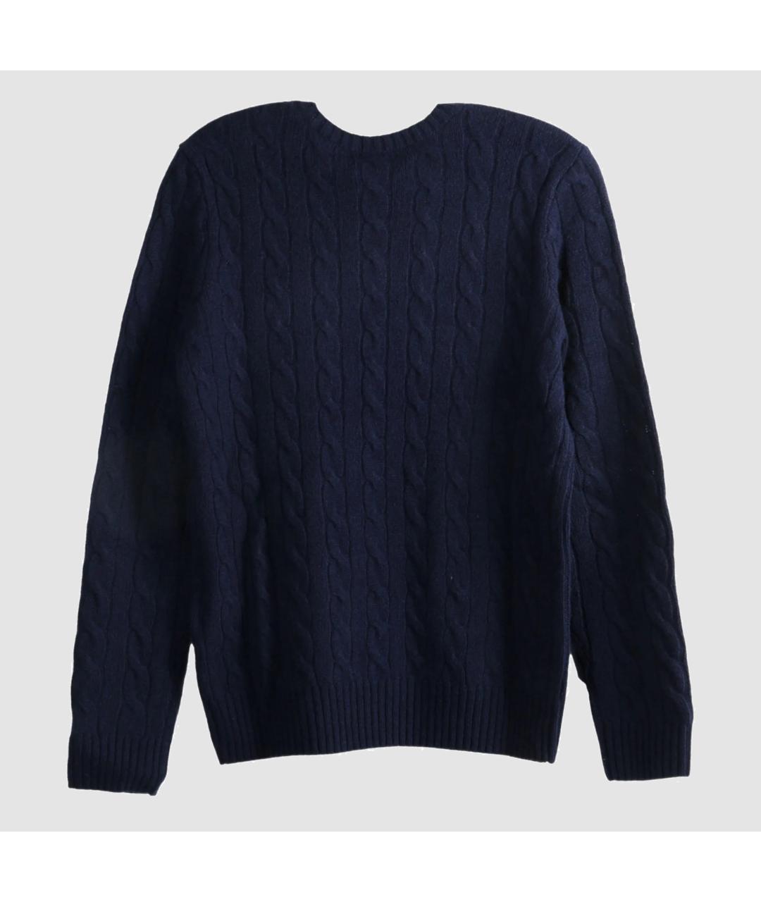 POLO RALPH LAUREN Темно-синий шерстяной джемпер / свитер, фото 2
