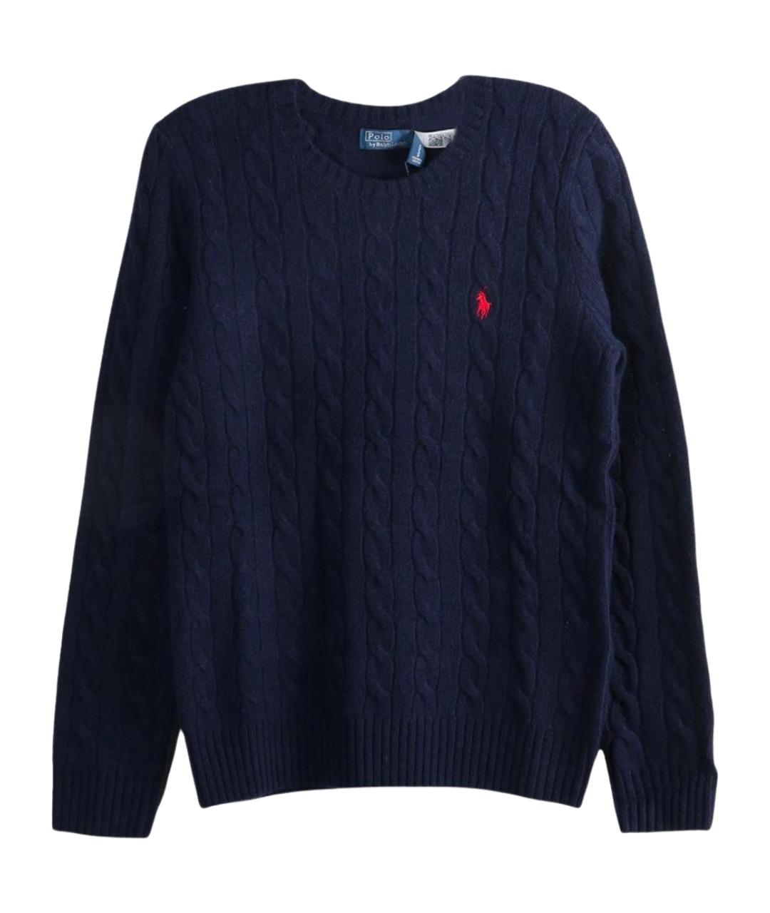 POLO RALPH LAUREN Темно-синий шерстяной джемпер / свитер, фото 1