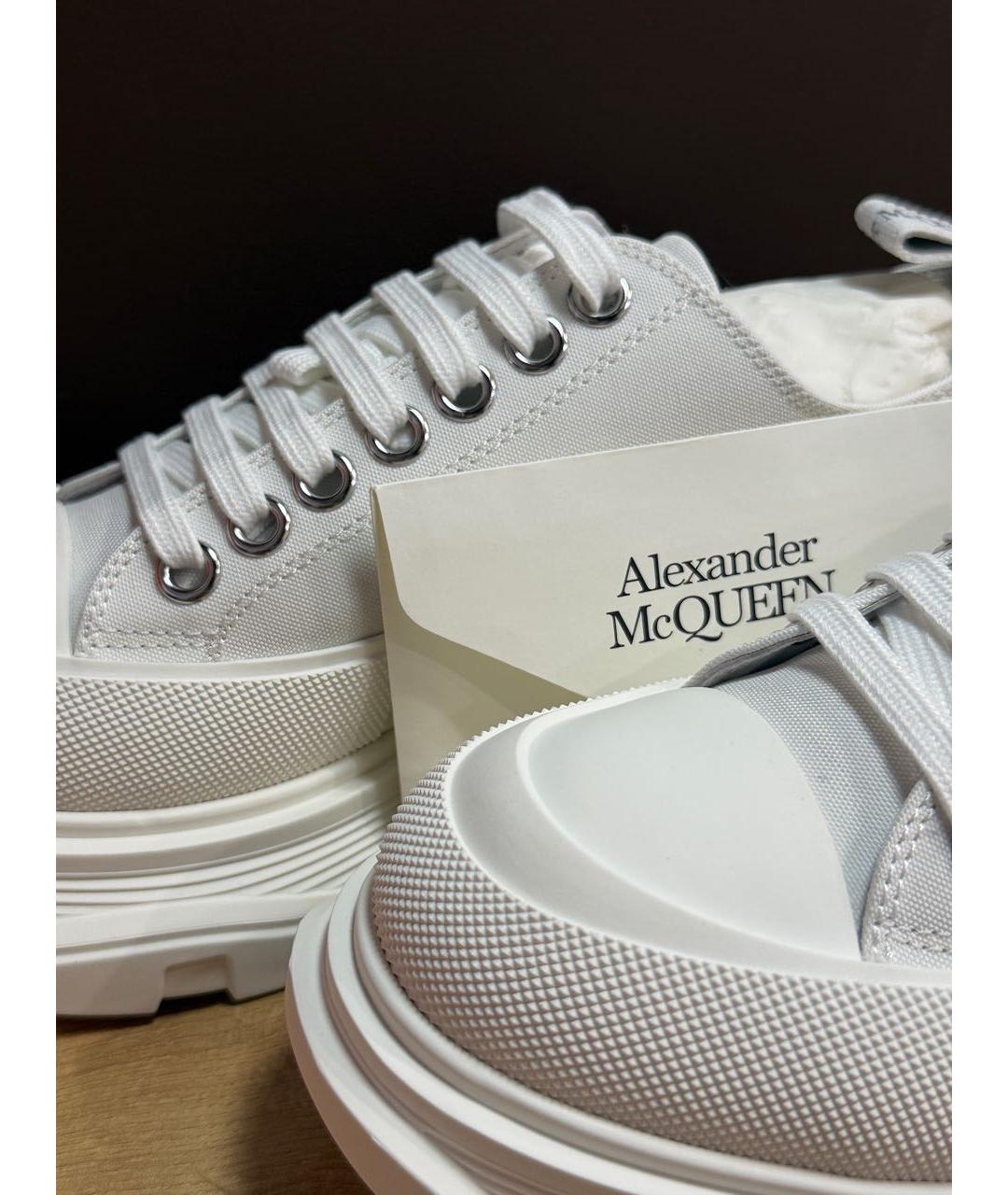 ALEXANDER MCQUEEN Белые текстильные кроссовки, фото 7