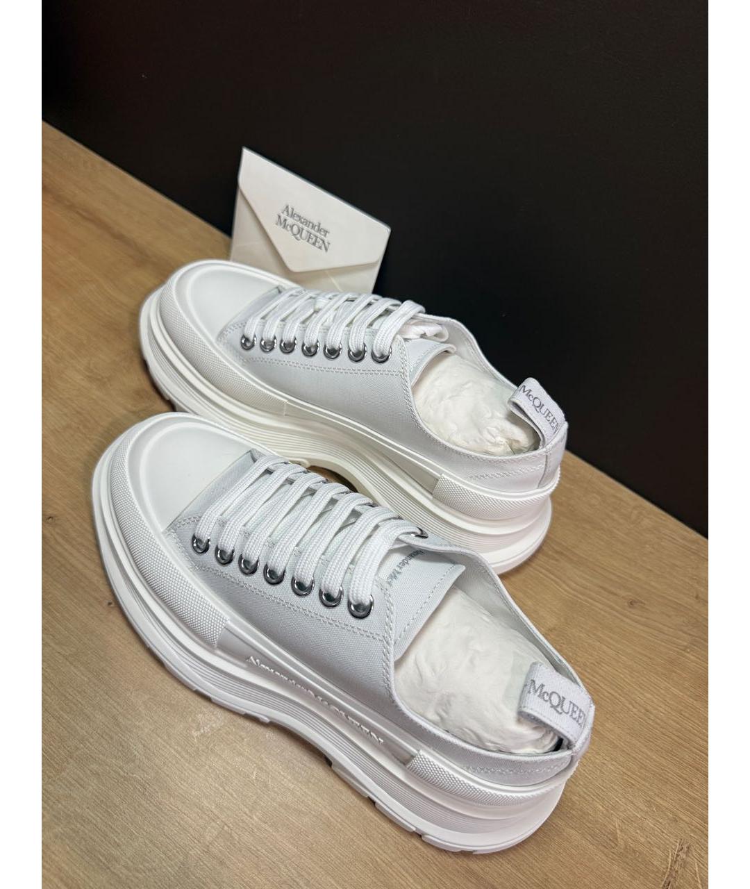 ALEXANDER MCQUEEN Белые текстильные кроссовки, фото 3