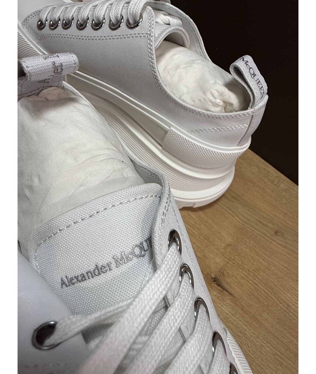 ALEXANDER MCQUEEN Белые текстильные кроссовки, фото 6