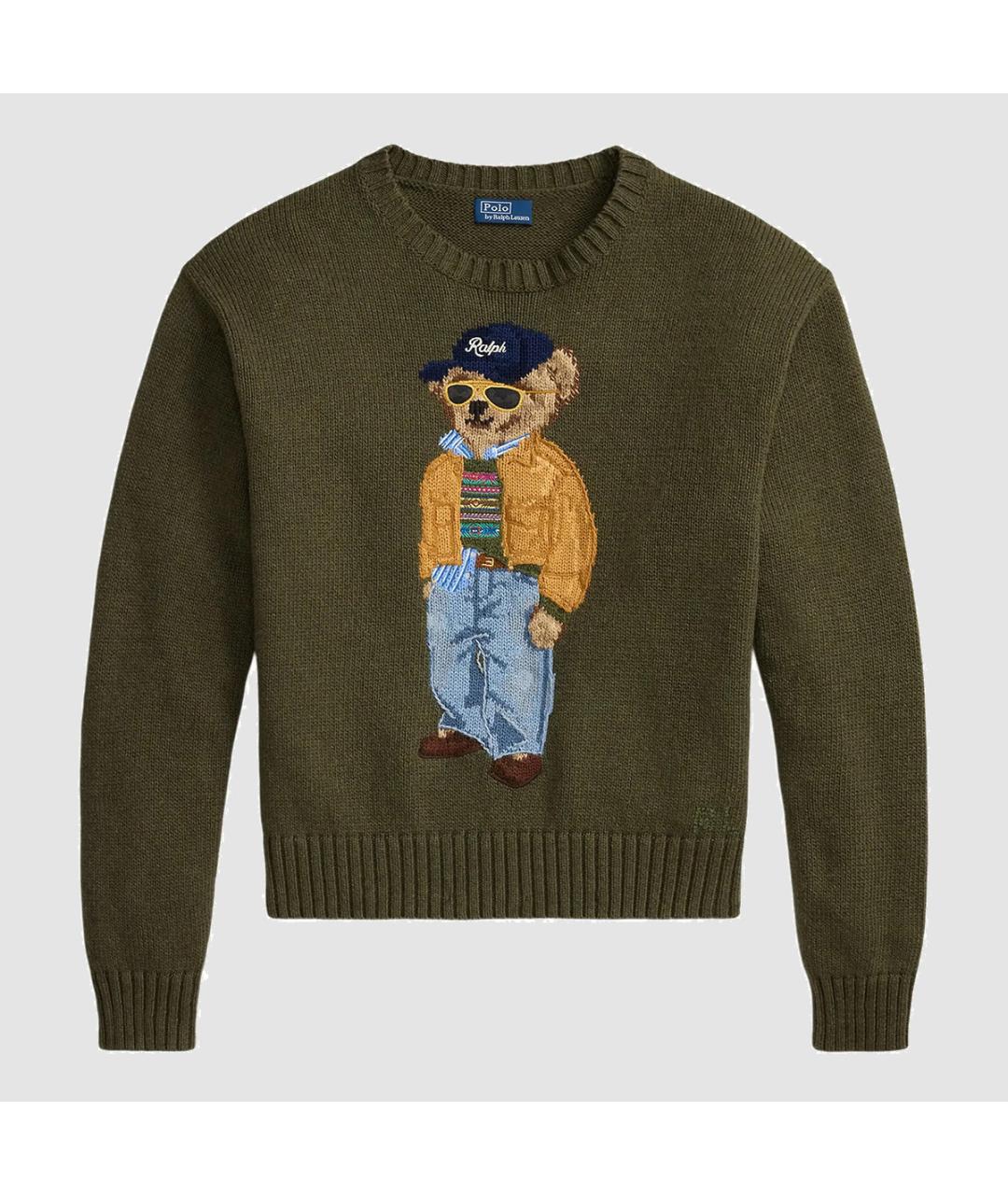 POLO RALPH LAUREN Зеленый хлопковый джемпер / свитер, фото 3