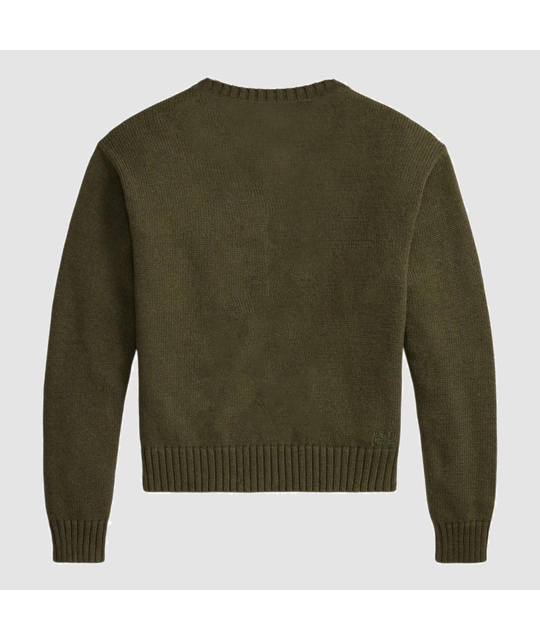 POLO RALPH LAUREN Зеленый хлопковый джемпер / свитер, фото 2
