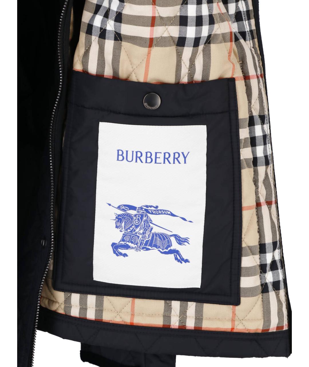 BURBERRY Черная полиамидовая куртка, фото 5