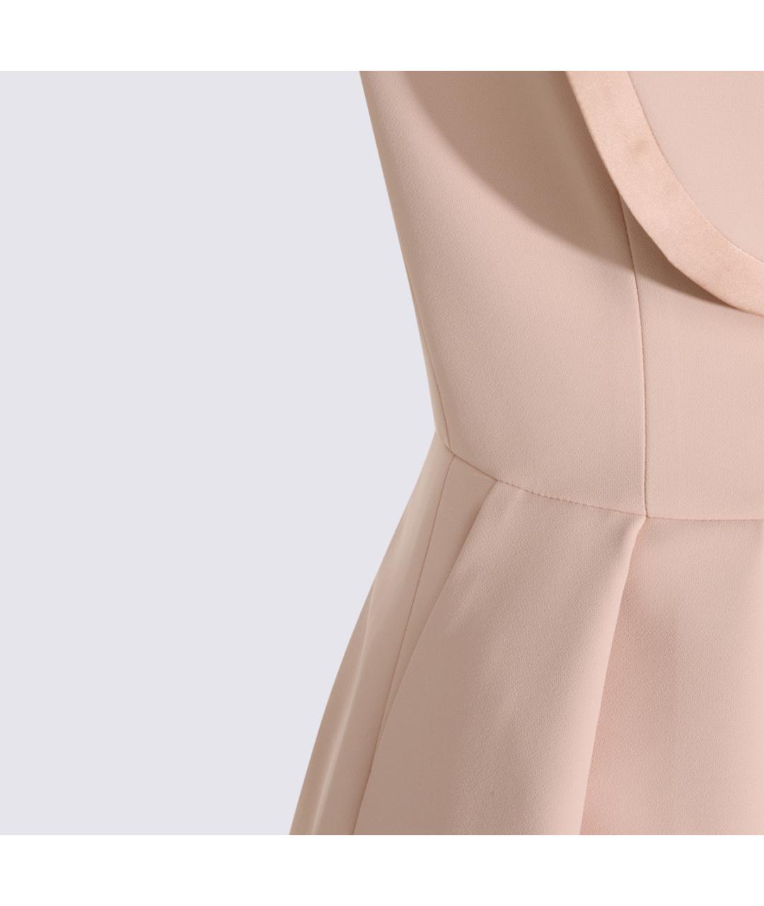 ELISABETTA FRANCHI Бежевое полиэстеровое коктейльное платье, фото 4