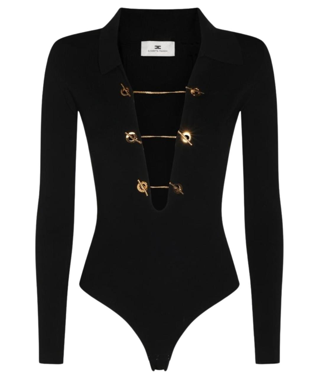ELISABETTA FRANCHI Черное вискозное боди, фото 1