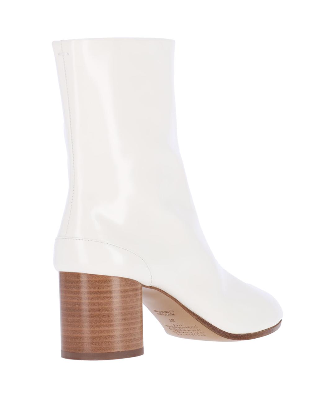 MAISON MARGIELA Белые кожаные ботильоны, фото 4
