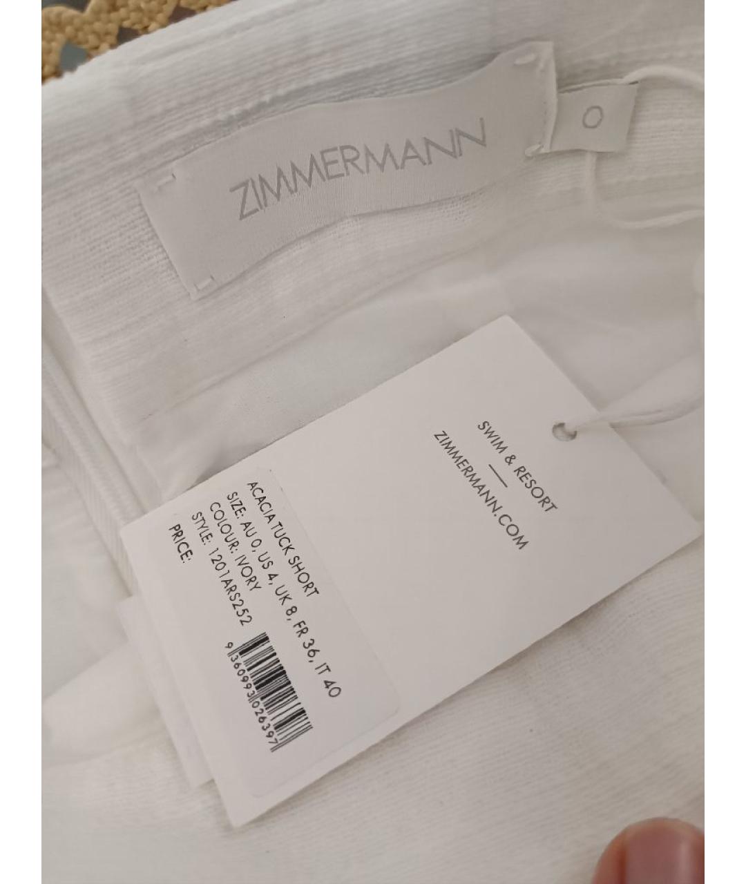 ZIMMERMANN Белые хлопковые шорты, фото 4