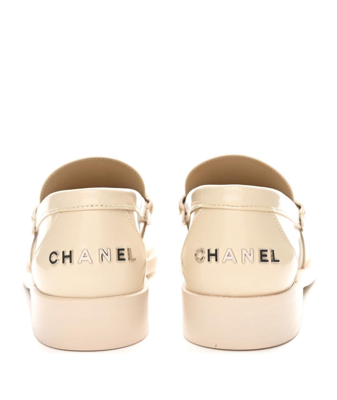 CHANEL Бежевые кожаные лоферы, фото 4