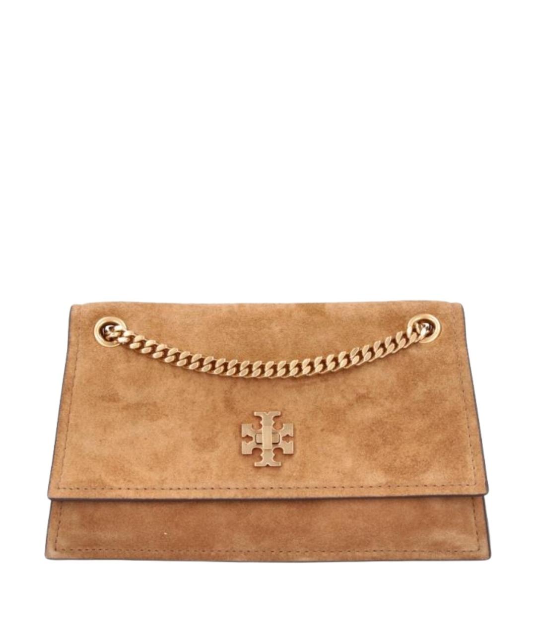 TORY BURCH Коричневая замшевая сумка через плечо, фото 1