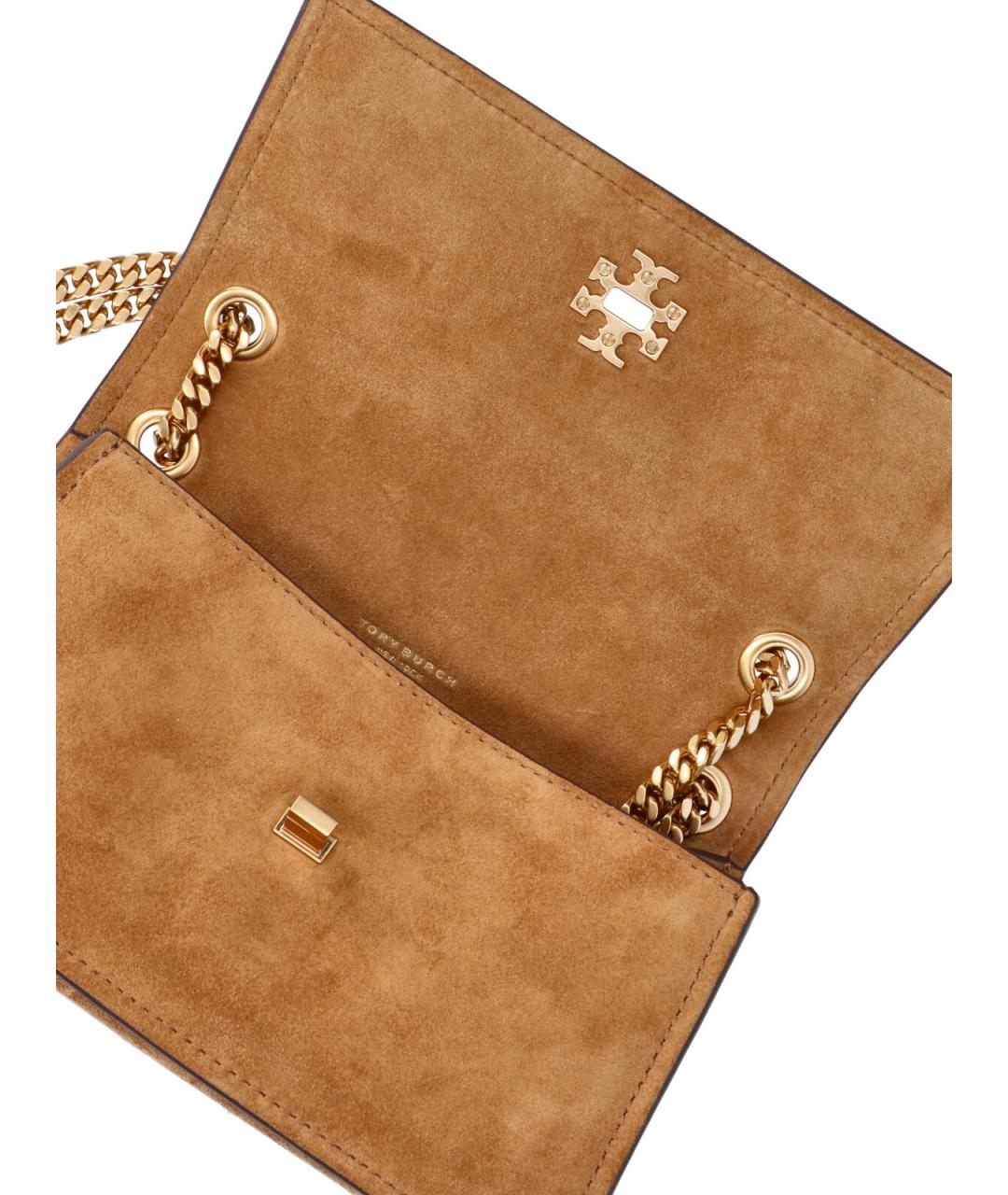 TORY BURCH Коричневая замшевая сумка через плечо, фото 4