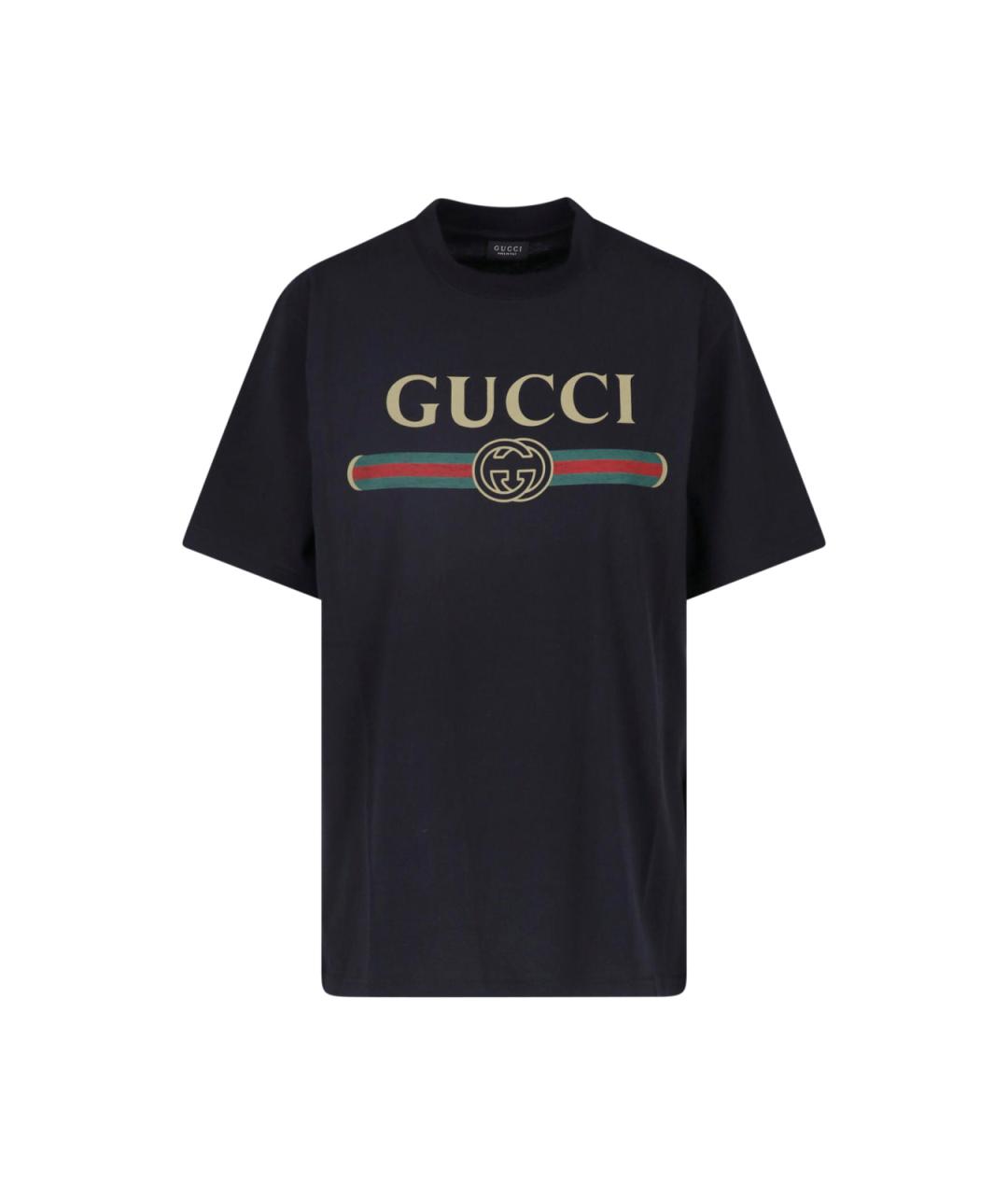 GUCCI Черная хлопковая футболка, фото 1