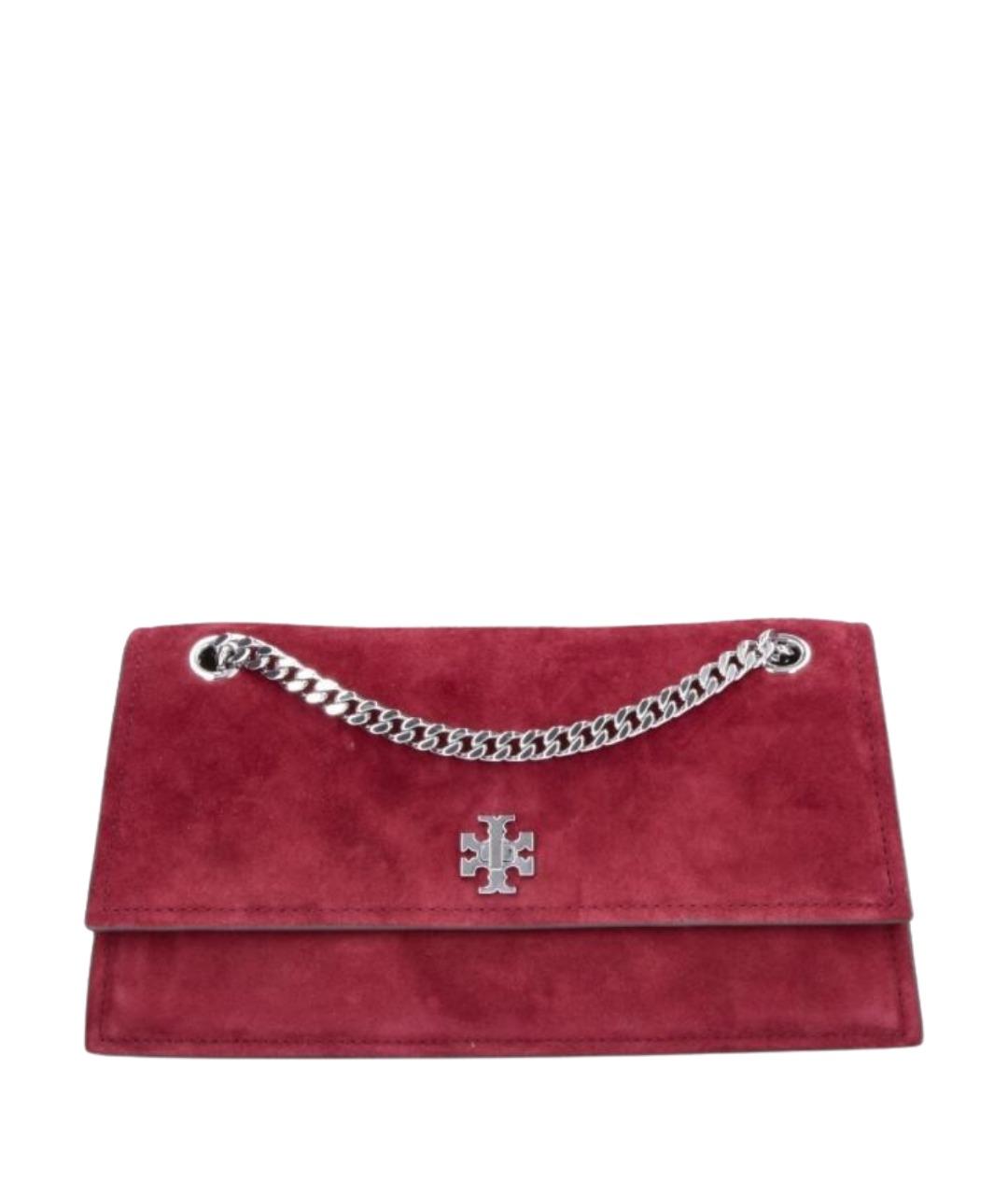 TORY BURCH Бордовая замшевая сумка через плечо, фото 1