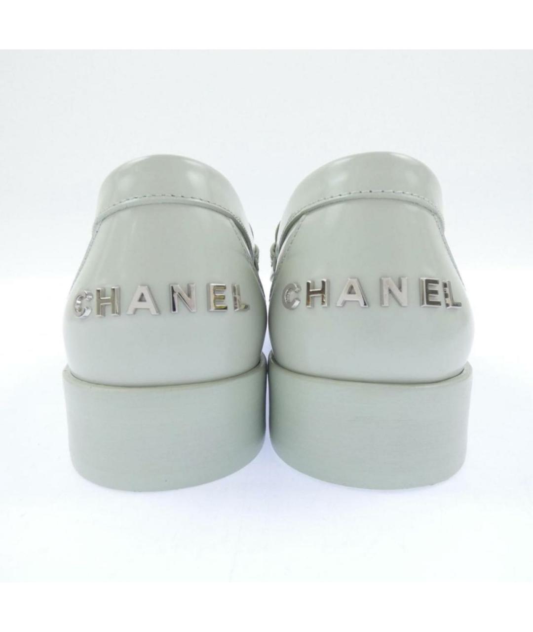 CHANEL Салатовые кожаные лоферы, фото 3