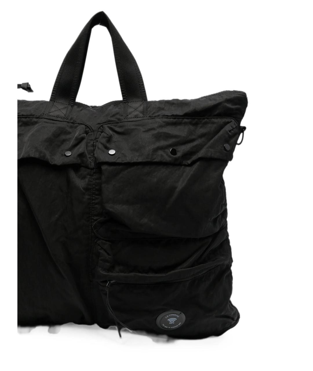 CP COMPANY Черная синтетическая сумка тоут, фото 4
