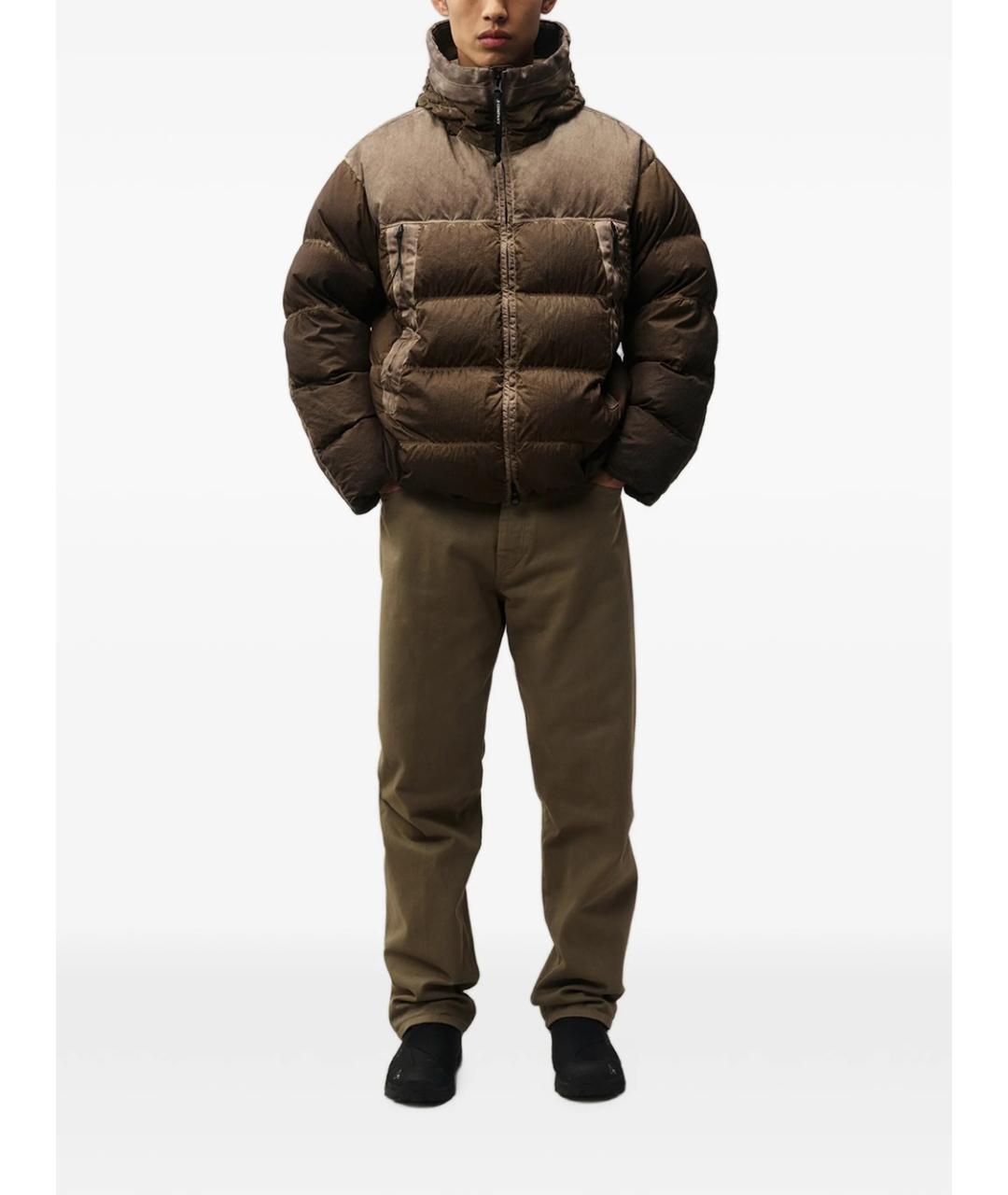 CP COMPANY Коричневый полиамидовый пуховик, фото 2